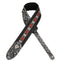 Amumu Suede Leather Jacquard Cotton Inlay Black Guitar Strap -LE23-DG